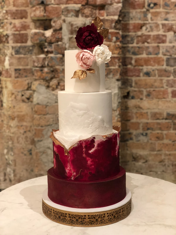 Fall Wedding  Burgundy Bridesmaid Dresses and Naked Wedding Cake with  Burgundy Flowers  ColorsBridesmaid